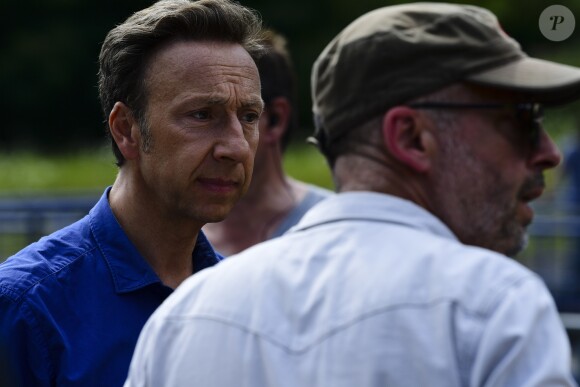 Exclusif -Stéphane Bern - Tournage du téléfilm "Meurtres en Lorraine" avec la participation de Stéphane Bern au Plan incliné de Saint-Louis-Arzviller le 23 juillet 2018. © Pierre Perusseau / Bestimage