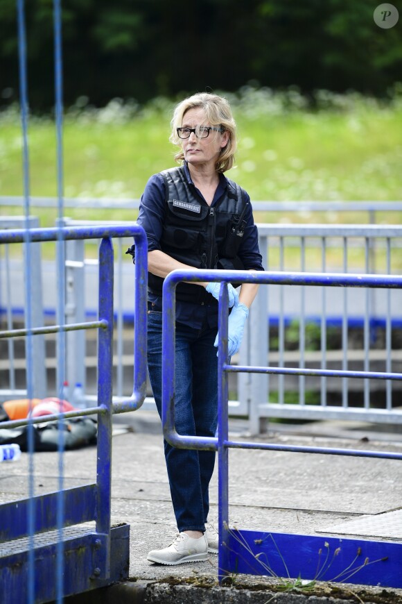 Exclusif - Tournage du téléfilm "Meurtres en Lorraine" avec la participation de Stéphane Bern au Plan incliné de Saint-Louis-Arzviller le 23 juillet 2018. © Pierre Perusseau / Bestimage