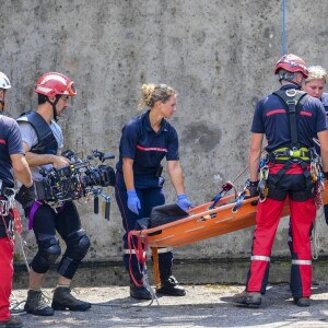 Exclusif - Tournage du téléfilm "Meurtres en Lorraine" avec la participation de Stéphane Bern au Plan incliné de Saint-Louis-Arzviller le 23 juillet 2018. © Pierre Perusseau / Bestimage