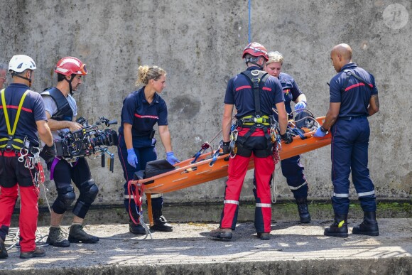 Exclusif - Tournage du téléfilm "Meurtres en Lorraine" avec la participation de Stéphane Bern au Plan incliné de Saint-Louis-Arzviller le 23 juillet 2018. © Pierre Perusseau / Bestimage