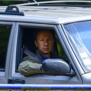 Exclusif -  Stéphane Bern - Tournage du téléfilm "Meurtres en Lorraine" avec la participation de Stéphane Bern au Plan incliné de Saint-Louis-Arzviller le 23 juillet 2018. © Pierre Perusseau / Bestimage