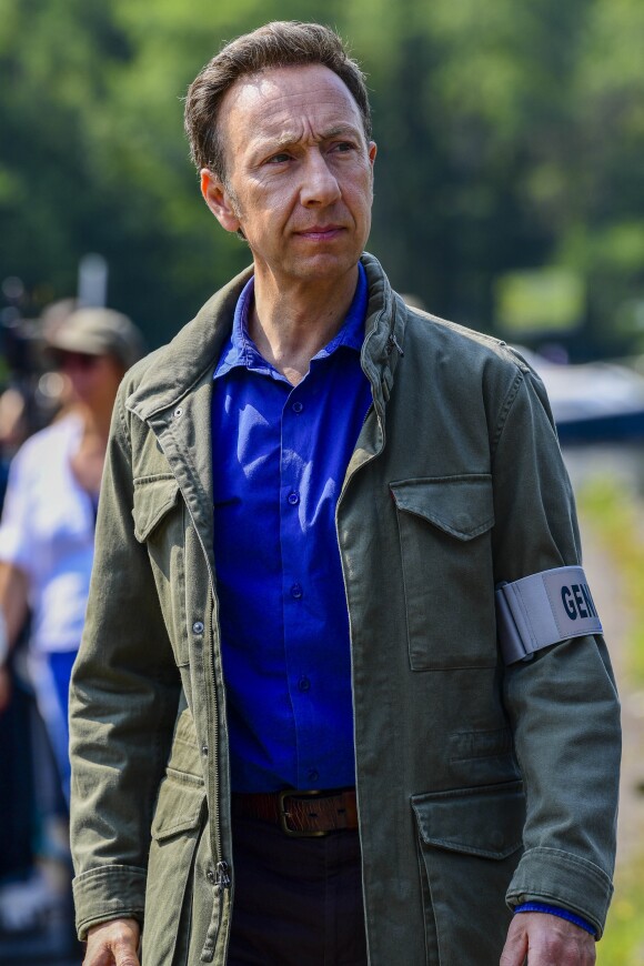 Exclusif - Stéphane Bern - Tournage du téléfilm "Meurtres en Lorraine" avec la participation de Stéphane Bern au Plan incliné de Saint-Louis-Arzviller le 23 juillet 2018.© Pierre Perusseau / Bestimage