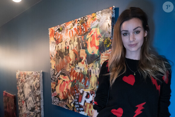 Exclusif - Elisa Bachir Bey - Vernissage de l'exposition "Papertorn" de A.Mondy au MonParis! à Paris, France. Le 11 mars 2019. © Denis Sinoussi via Bestimage