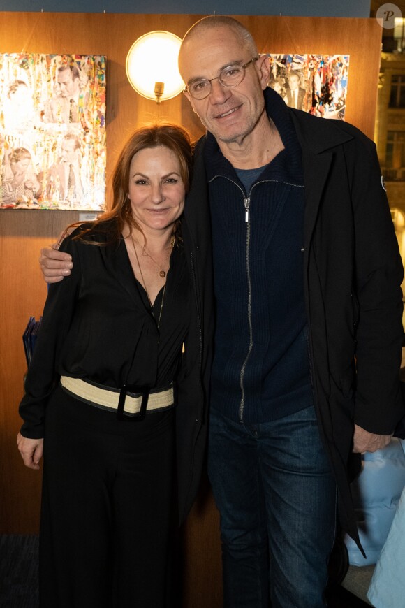 Exclusif - Anne Mondy et Laurent Weil - Vernissage de l'exposition "Papertorn" de A.Mondy au MonParis! à Paris, France. Le 11 mars 2019. © Denis Sinoussi via Bestimage