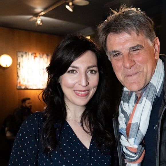 Exclusif - Aurélia Khazan et l'animateur Tex - Vernissage de l'exposition "Papertorn" de A.Mondy au MonParis! à Paris, France. Le 11 mars 2019. © Denis Sinoussi via Bestimage