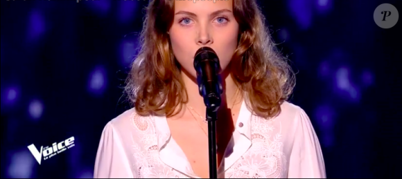 Laura dans "The Voice 8" sur TF1, le 16 mars 2019.