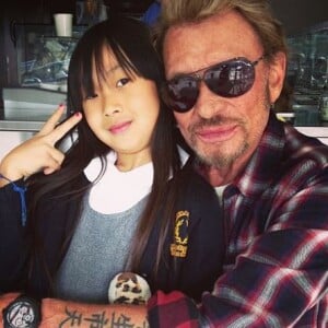 Johnny Hallyday avec sa fille Jade sur Instagram, le 1er mai 2013.