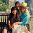 Laeticia Hallyday et ses filles, Jade et Joy, en vacances au Vietnam pour les fêtes de fin d'année - décembre 2018.