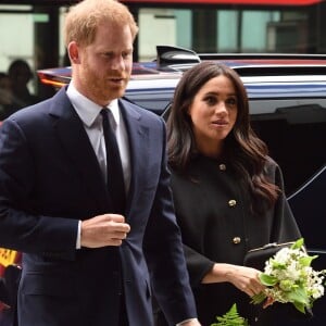 Le prince Harry, duc de Sussex, Meghan Markle, duchesse de Sussex - Le duc et la duchesse de Sussex viennent rendre hommage aux victimes de la tuerie de Christchurch et signer le livre de condoléances à New Zealand House à Londres le 19 mars 2019.