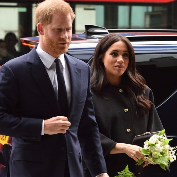 Le prince Harry, duc de Sussex, Meghan Markle, duchesse de Sussex - Le duc et la duchesse de Sussex viennent rendre hommage aux victimes de la tuerie de Christchurch et signer le livre de condoléances à New Zealand House à Londres le 19 mars 2019.