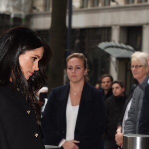 Meghan Markle, duchesse de Sussex - Le duc et la duchesse de Sussex viennent rendre hommage aux victimes de la tuerie de Christchurch et signer le livre de condoléances à New Zealand House à Londres le 19 mars 2019.