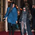 Kim Kardashian et Kimora Lee Simmons quittent le Ritz pour se rendre au restaurant Ferdi. Paris, le 25 mars 2019.