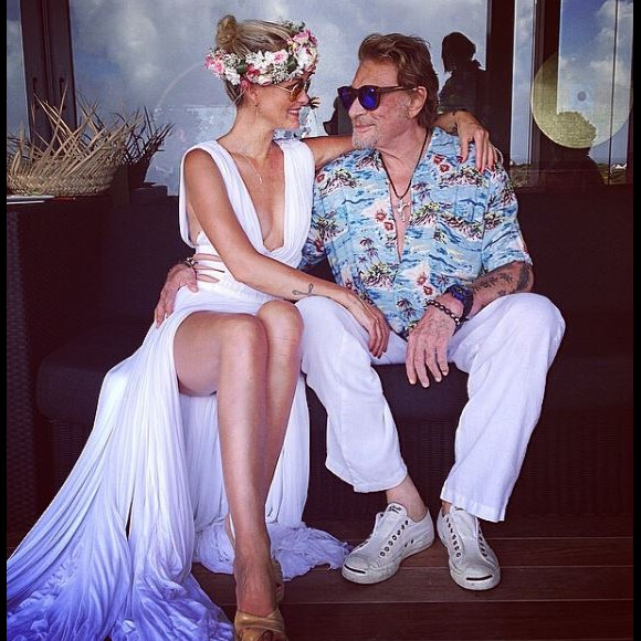 Laeticia et Johnny Hallyday sur Instagram le 6 août 2014.