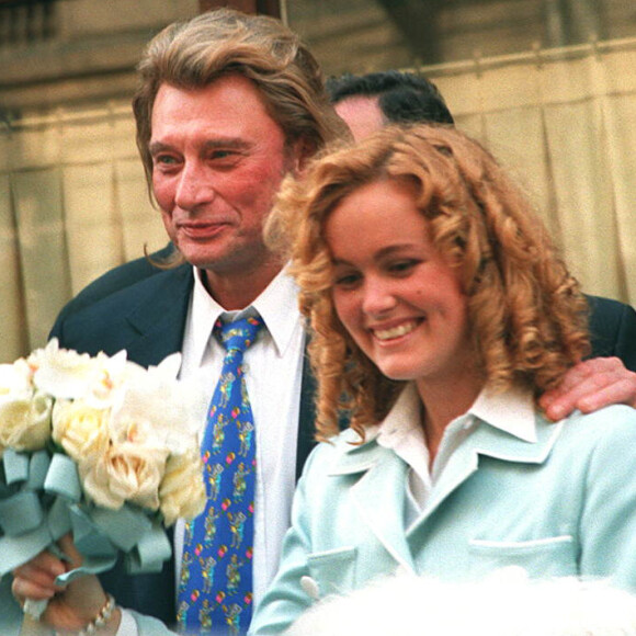 Mariage de Laeticia et Johnny Hallyday à Paris le 25 mars 1996.