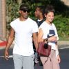 Exclusif - Katie Holmes et son compagnon Jamie Foxx sont allés à leur cours de gym en amoureux à Atlanta. Le 17 septembre 2018