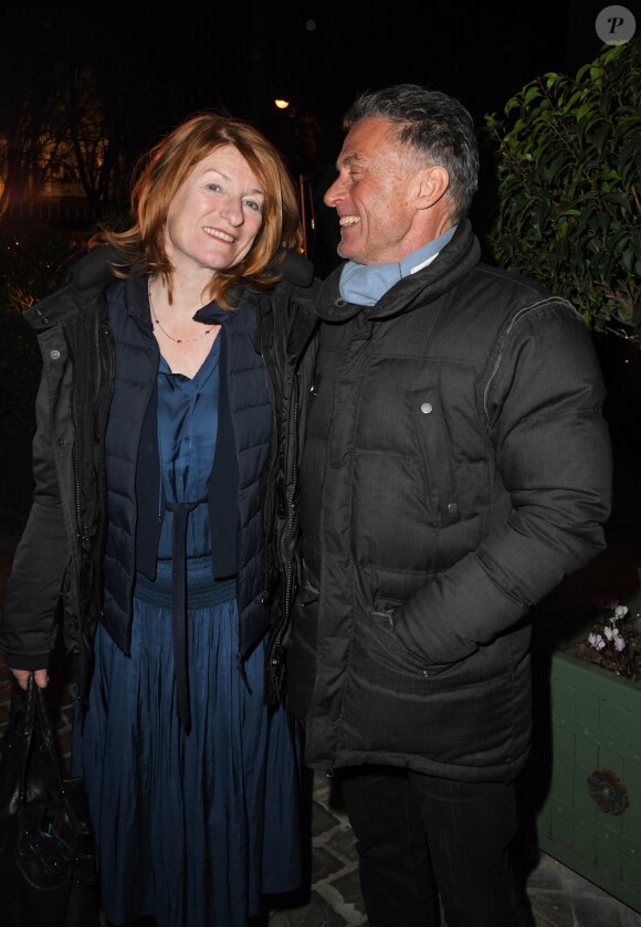 Gérard Holtz et sa femme Muriel Mayette - Soirée du 10ème anniversaire de l'agence audiovisiuelle "Flair production" à l'hôtel "Le Marois" à Paris le 28 mars 2019. © Coadic Guirec/Bestimage