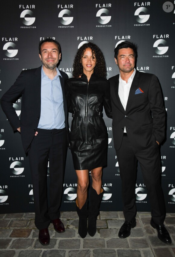 Guillaume Roy, Noémie Lenoir, Laurent Ramamonjiarisoa - Soirée du 10ème anniversaire de l'agence audiovisiuelle "Flair production" à l'hôtel "Le Marois" à Paris le 28 mars 2019. © Coadic Guirec/Bestimage