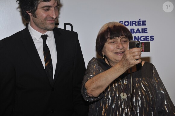 Agnès Varda et son fils Mathieu Demy - Projection du film 'Baie des Anges' restauré et digitalisé au Forum Grimaldi à Monaco le 20 mars 2013.