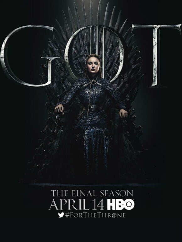 Sophie Turner - affiche promo de la saison 8 de "Game of Thrones" à partir du 15 avril sur HBO et OCS City.