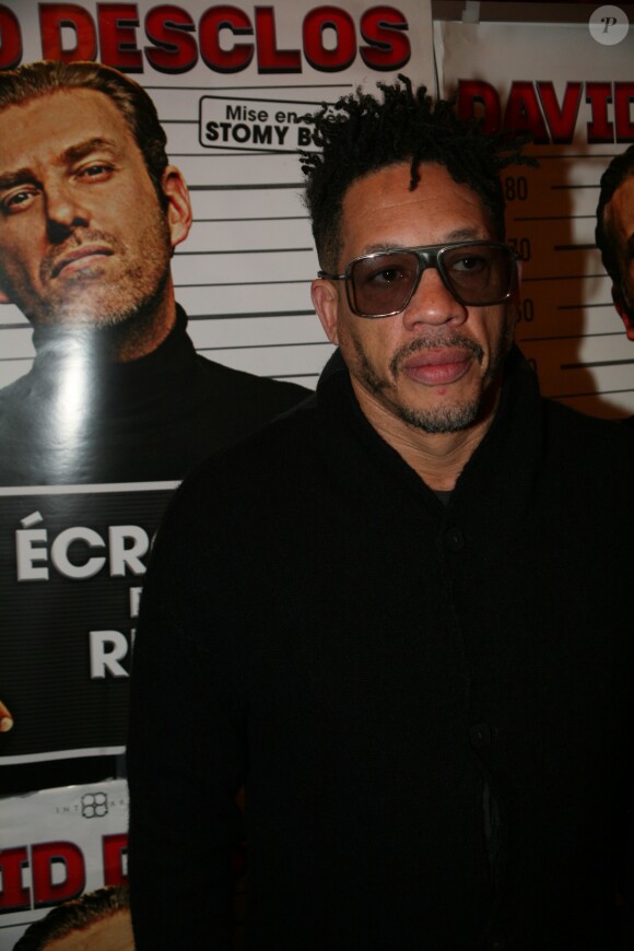 Exclusif - Joey Starr (JoeyStarr) au photocall du spectacle Ecroué de rire de David Desclos dans la salle mythique du music-hall Bobino à Paris, France, le 1er avril 2019. © JLPPA/Bestimage