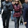 Céline Dion et Pepe Munoz sont de retour à l'hôtel, Le Crillon, à Paris, après leur visite chez Givenchy. Le 24 janvier 2019.