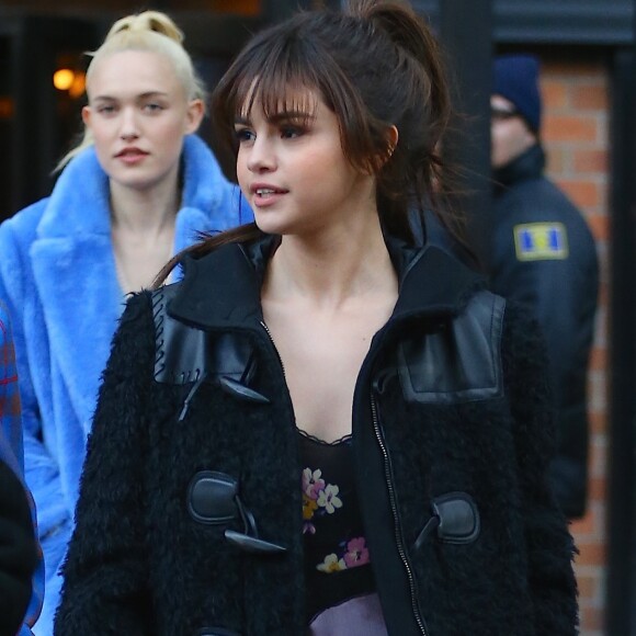 Selena Gomez, toute de Coach vêtue à New York, le 13 février 2018.