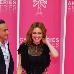 Jean-Michel Tinivelli et Marine Delterme au photocall de la 2e édition de "CanneSéries" au Palais des festivals à Cannes, le 6 avril 2019. © Bruno Bébert/Bestimage