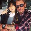 Johnny Hallyday avec sa fille Jade sur Instagram, le 1er mai 2013.