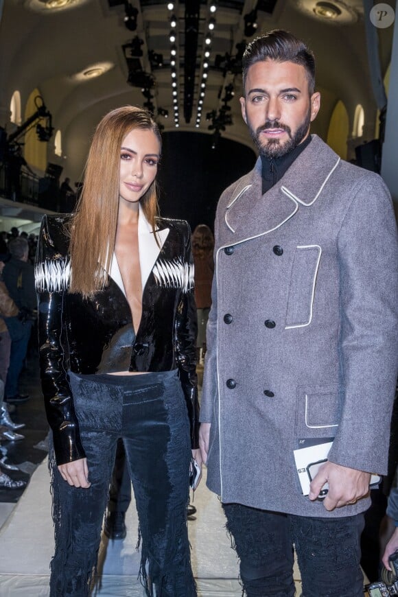 Nabilla Benattia et son compagnon Thomas Vergara - People au défilé de mode Haute-Couture printemps-été 2019 "Jean Paul Gaultier" à Paris. Le 23 janvier 2019 © Olivier Borde / Bestimage