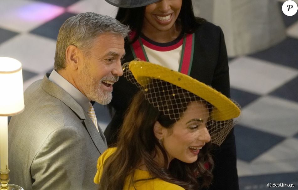 George Clooney et sa femme Amal - Cérémonie de mariage du prince Harry et de Meghan Markle en la chapelle Saint-George au château de Windsor, Royaume Uni, le 19 mai 2018.