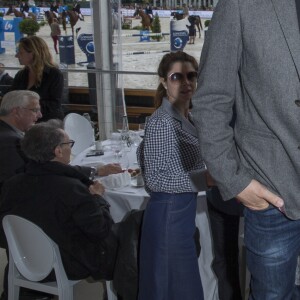 Exclusif - Gad Elmaleh et Charlotte Casiraghi - Longines Global champions tour Paris Eiffel Jumping, présenté par Gucci, au Champ de Mars à Paris le 5 juillet 2014.