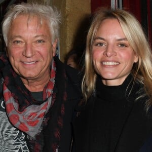 Exclusif - Laurent Boyer et sa compagne Emilie Seban lors de la représentation exceptionnelle du spectacle de Vincent Moscato "Complètement Jojo" au théâtre du Gymnase. Paris, le 10 avril 2019. © Guirec Coadic/Bestimage