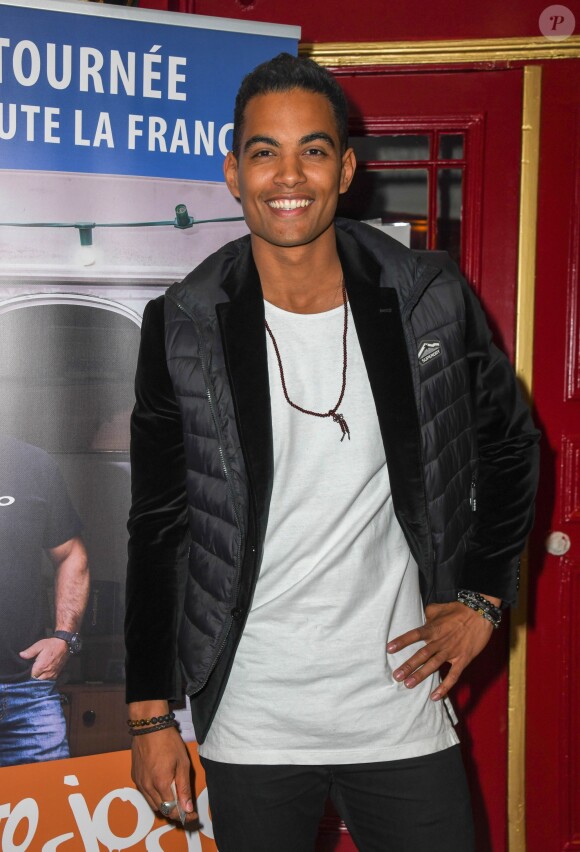 Exclusif - Terrence Telle lors de la représentation exceptionnelle du spectacle de Vincent Moscato "Complètement Jojo" au théâtre du Gymnase. Paris, le 10 avril 2019. © Guirec Coadic/Bestimage
