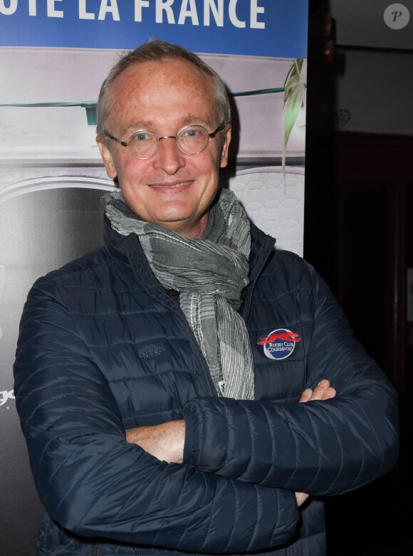Exclusif - Frank Lanoux lors de la représentation exceptionnelle du spectacle de Vincent Moscato "Complètement Jojo" au théâtre du Gymnase. Paris, le 10 avril 2019. © Guirec Coadic/Bestimage