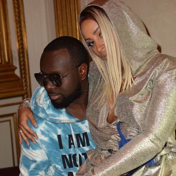 Maître Gims (Gandhi Djuna) et sa femme Demdem lors de la soirée de lancement de la collection capsule "I'm not a rapper" de la marque ElevenParis à Paris, France, le 11 avril 2019. © Veeren/Bestimage