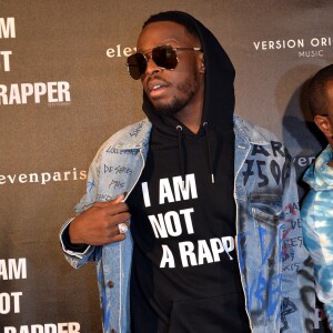 Maître Gims (Gandhi Djuna) et son frère Dadju (Dadju Djuna Nsungula) lors de la soirée de lancement de la collection capsule "I'm not a rapper" de la marque ElevenParis à Paris, France, le 11 avril 2019. © Veeren/Bestimage