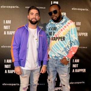 Maître Gims (Gandhi Djuna) et Kendji Girac lors de la soirée de lancement de la collection capsule "I'm not a rapper" de la marque ElevenParis à Paris, France, le 11 avril 2019. © Veeren/Bestimage