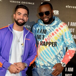 Maître Gims (Gandhi Djuna) et Kendji Girac lors de la soirée de lancement de la collection capsule "I'm not a rapper" de la marque ElevenParis à Paris, France, le 11 avril 2019. © Veeren/Bestimage