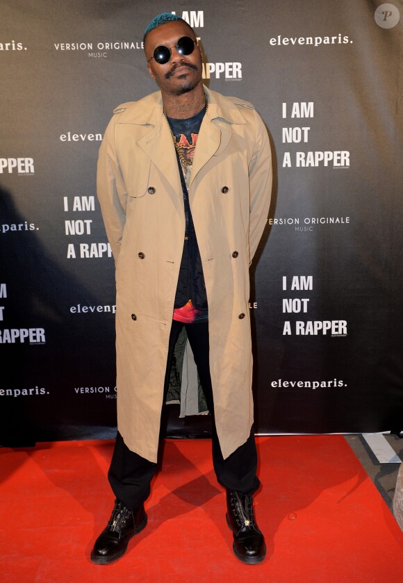 Djibril Cissé lors de la soirée de lancement de la collection capsule "I'm not a rapper" de la marque ElevenParis à Paris, France, le 11 avril 2019. © Veeren/Bestimage