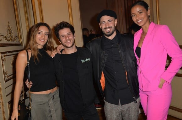 Kenza Sadoun el Glaoui (kenzasmg), son compagnon Matthieu Khalaf, Flora Coquerel (Miss France 2013) et son compagnon Ugo Ciulla lors de la soirée de lancement de la collection capsule "I'm not a rapper" de la marque ElevenParis à Paris, France, le 11 avril 2019. © Veeren/Bestimage