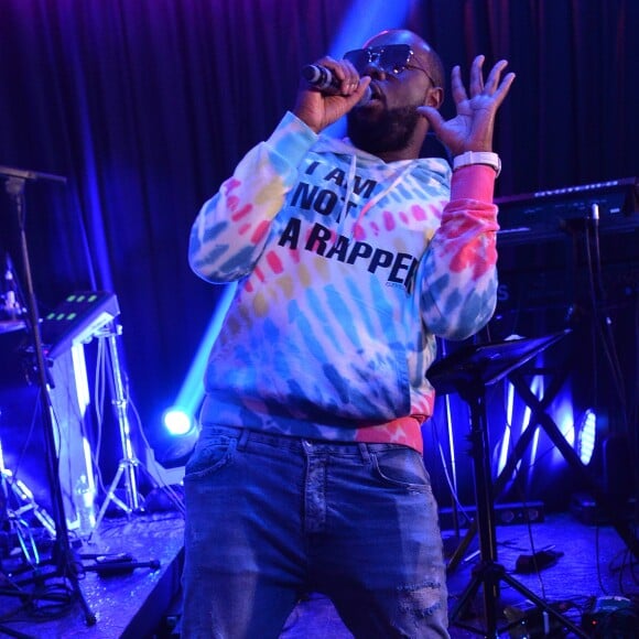 Maître Gims (Gandhi Djuna) lors de la soirée de lancement de la collection capsule "I'm not a rapper" de la marque ElevenParis à Paris, France, le 11 avril 2019. © Veeren/Bestimage