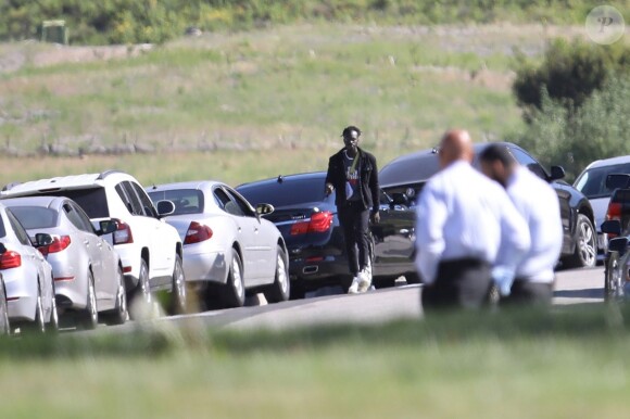 Exclusif - Obsèques du rappeur assassiné Nipsey Hussle au cimetière de Forest Lawn à Los Angeles le 12 avril 2019.