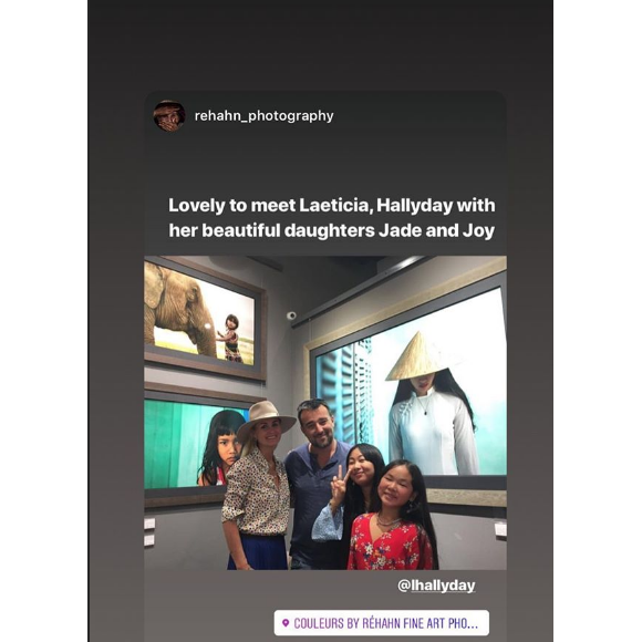 Laeticia Hallyday sur Instagram, le 15 avril 2019. Voyage au Vietnam avec ses filles, Jade et Joy. Elles ont visité l'association de Laeticia Hallyday et Hélène Darroze "La bonne étoile", qui vient en aide aux orphelins vietnamiens.