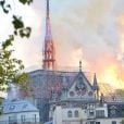 Incendie de la cathédrale Notre-Dame de Paris, Paris, le 15 avril 2019. La flêche s'est effondrée. ©Veeren Ramsamy / Bestimage
