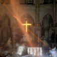 Incendie survenu en la cathédrale Notre-Dame de Paris, France, le 15 avril 2019. © Philippe Wojazer/Pool/Bestimage