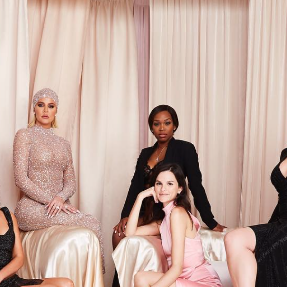 De gauche à droite : Sarah Howard, Kim kardashian, Malika Haqq, Khloé Kardashian, Khadijah Haqq, Allie Rizzo, Anna Schafer et Larsa Pippen - Soirée d'anniversaire de Kourtney Kardashian (40 ans) à Beverly Hills. Le 18 avril 2019.