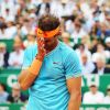 Rafael Nadal lors de sa demi-finale perdue contre F. Fognini 6-4 / 6-2. Rolex Monte Carlo Masters 2019 sur le court Rainier III pour les demi-finales à Roquebrune Cap Martin le 20 avril 2019. © Bruno Bebert / Bestimage