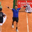 Fabio Fognini lors de sa demi-finale gagnée contre R.Nadal 6-4 / 6-2. Rolex Monte Carlo Masters 2019 sur le court Rainier III pour les demi-finales à Roquebrune Cap Martin le 20 avril 2019. © Lionel Urman / Bestimage
