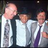 Jean-Pierre Marielle, Jean-Paul Belmondo et Jean Rochefort en avril 1993 lors de la soirée d'anniversaire des 60 ans de Bebel.