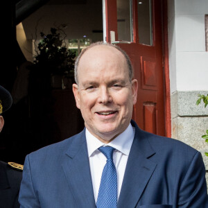 Le prince Albert II de Monaco lors de l'inauguration de l'exposition Grace de Monaco, princesse en Dior le 25 avril 2019 à Granville, à la villa Les Rhumbs qui abrite le musée Christian Dior. © Cyril Moreau/Bestimage